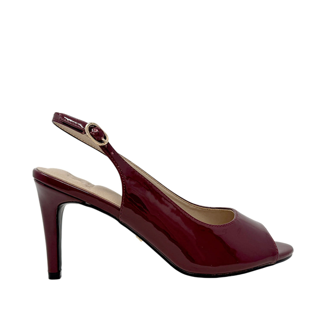 Zapatos de tacón slingback Verena para mujer color vino