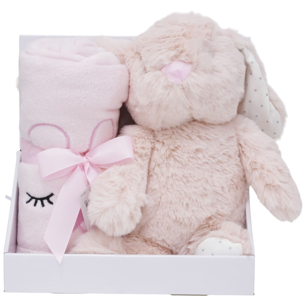 Frazada con peluche de conejo para bebé