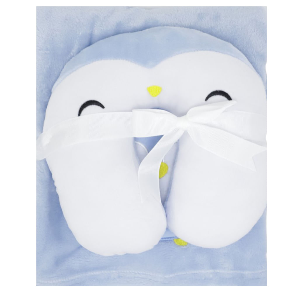 Frazada con almohada de soporte tipo pingüino para bebé