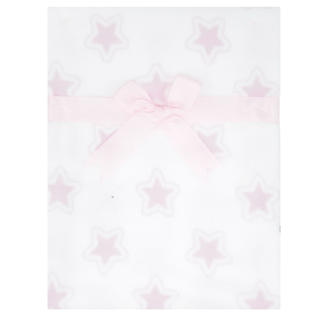 Frazada bicolor con estampado de estrellas para bebé