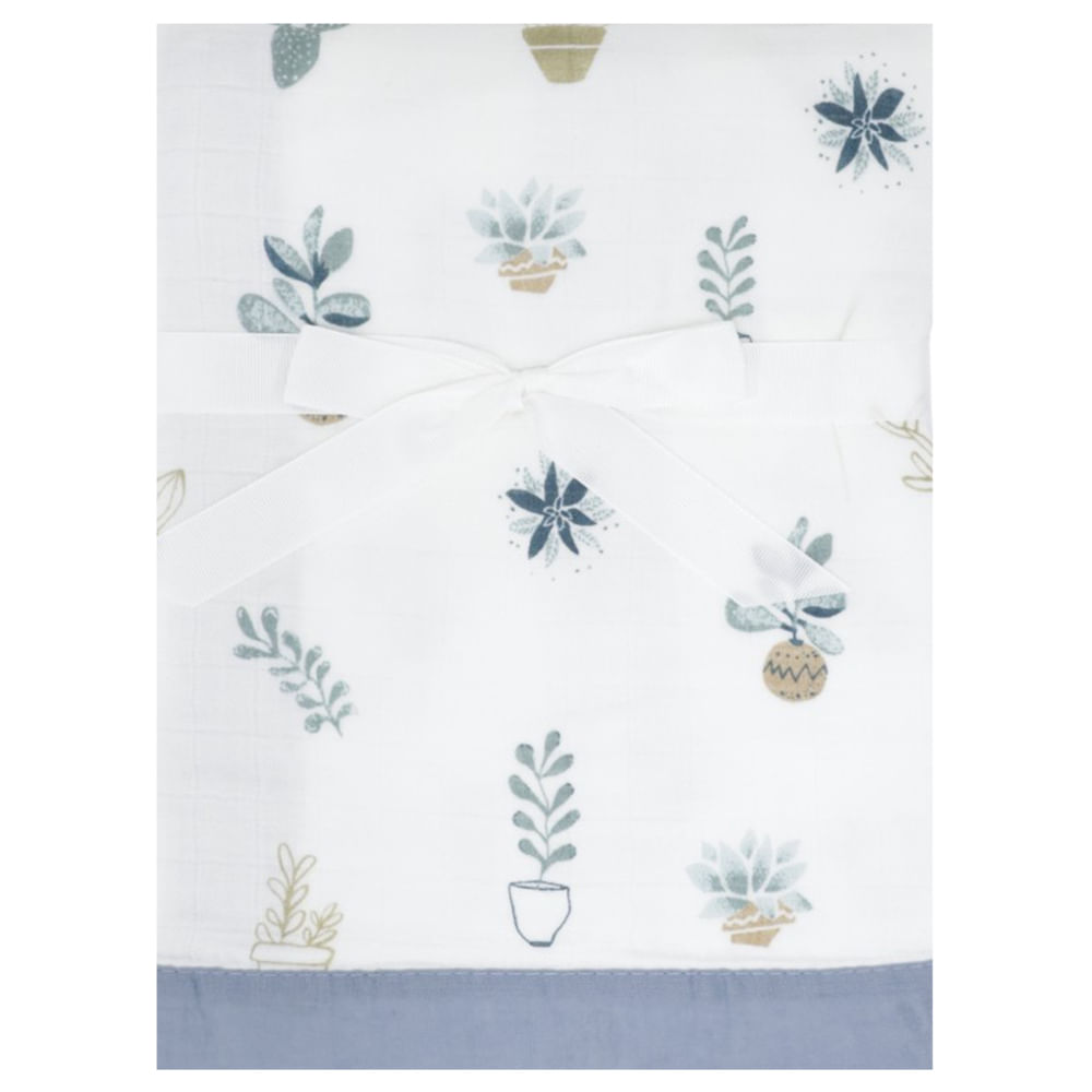Frazada muselina multicolor con estampado floral para bebé