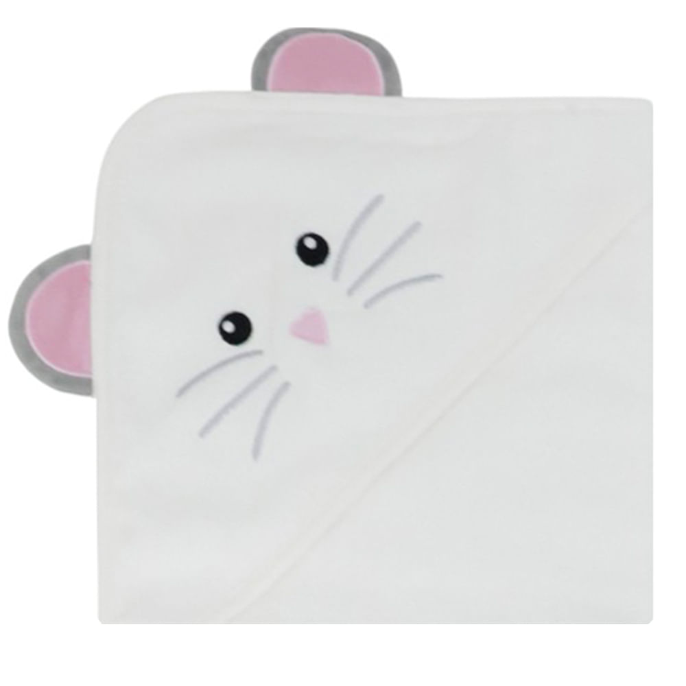 Toalla de baño con capucha de ratoncito 80×80 cm para bebé