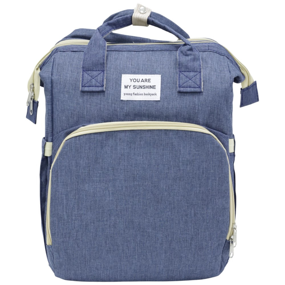 Pañalera cambiador azul multifunción para bebé