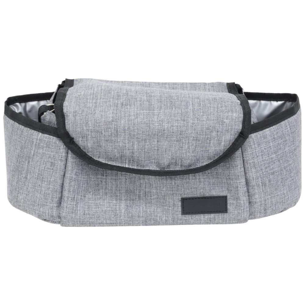 Organizador gris para cochecito de bebés