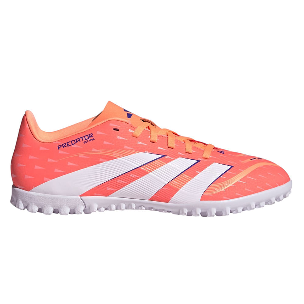 Zapato Adidas de fútbol Predator Club para césped artificial anaranjado para hombre