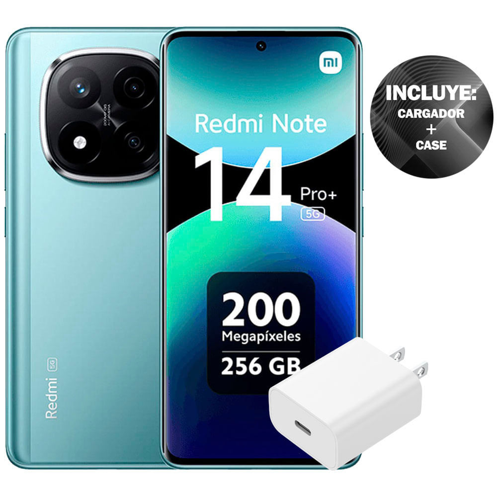 Celular Xiaomi Redmi Note 14 Pro+ 5G MZB0I9NUS 256GB 8GB RAM Pantalla 6.67" (16.94cm) Snapdragon 7s Gen 3 Rendimiento potente Cámara Posterior 200 MP