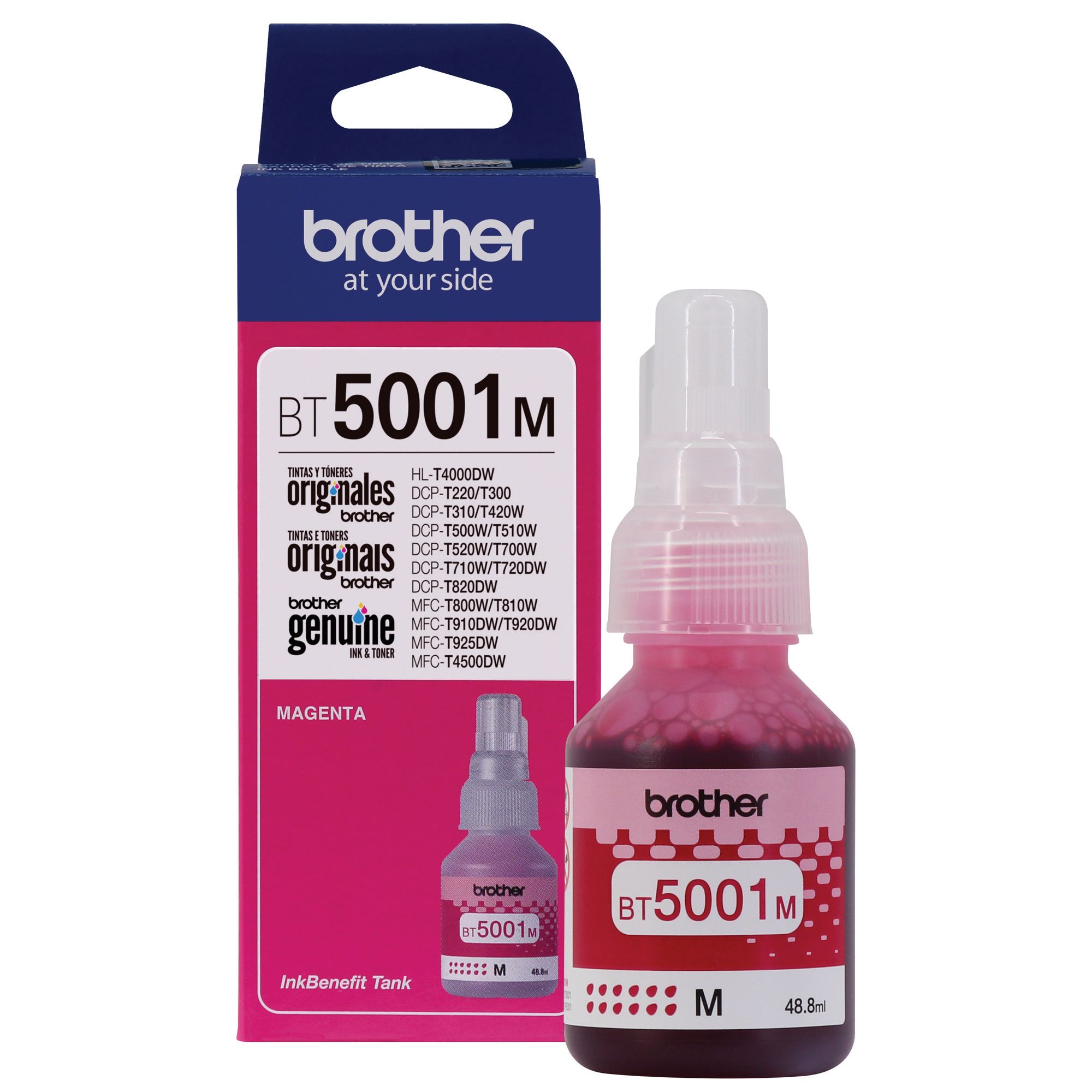 Botella de Tinta Brother BT5001M magenta 5000 paginas