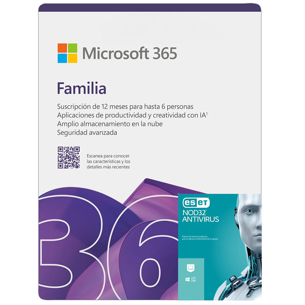 Microsoft 365 Familia todos los idiomas + antivirus ESET essential