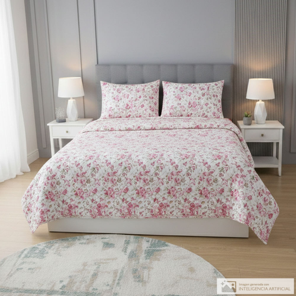 Cubrecama Detalles de poliéster estampado flores pequeñas