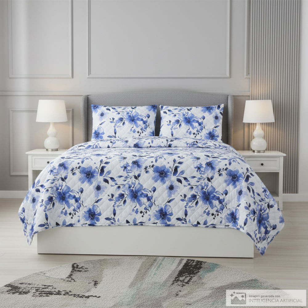 Cubrecama Detalles de poliéster estampado floral
