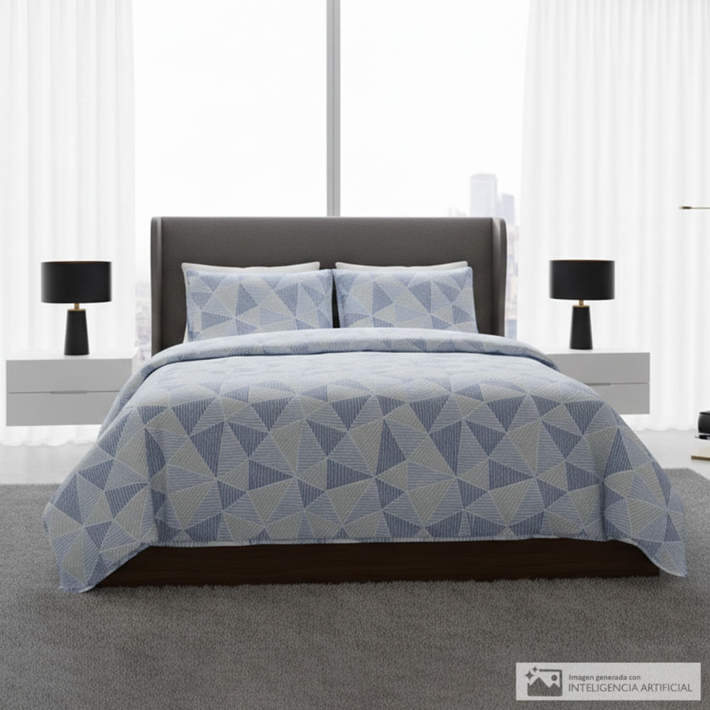 Cubrecama Detalles de poliéster estampado geométrico