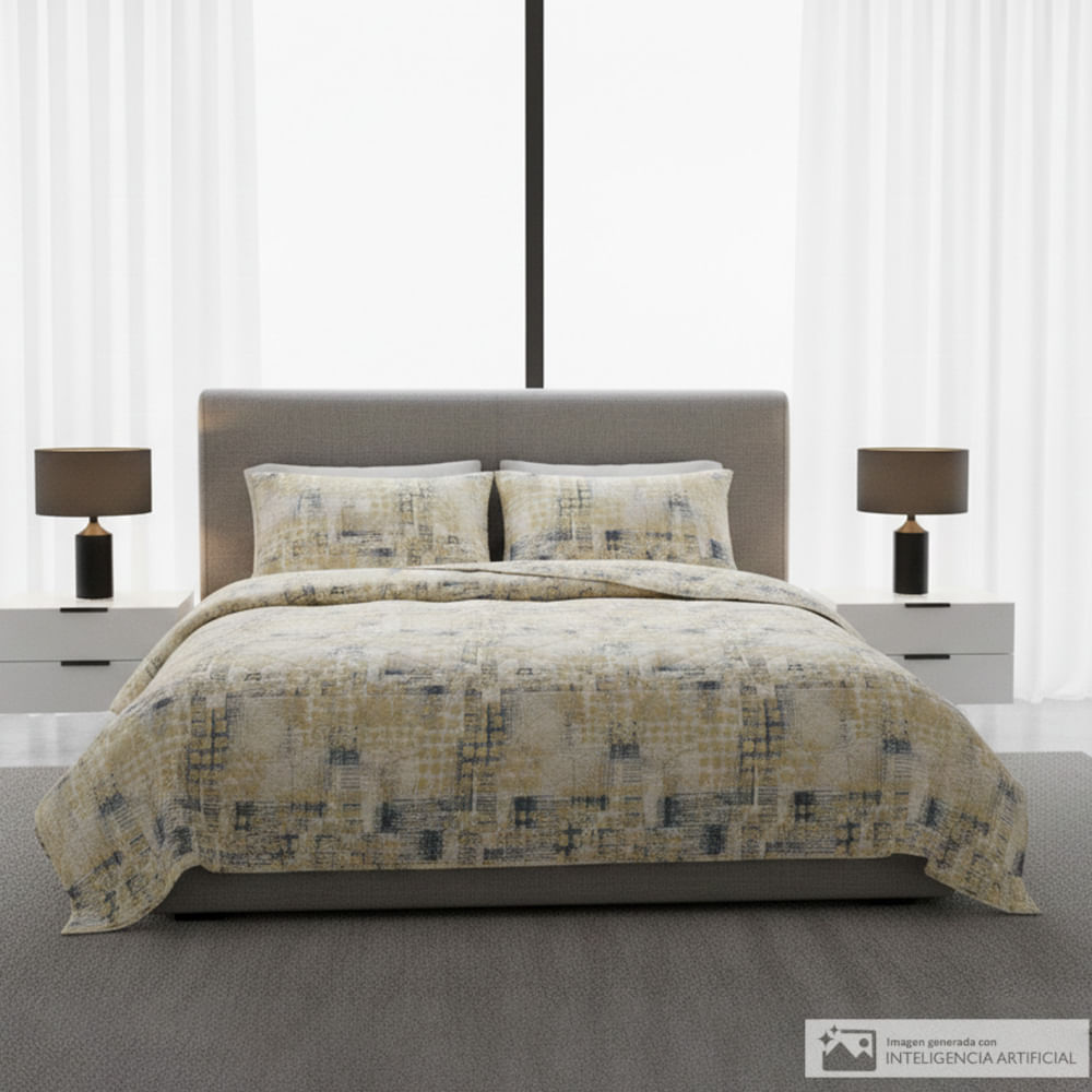 Cubrecama Detalles de poliéster estampado geométrico