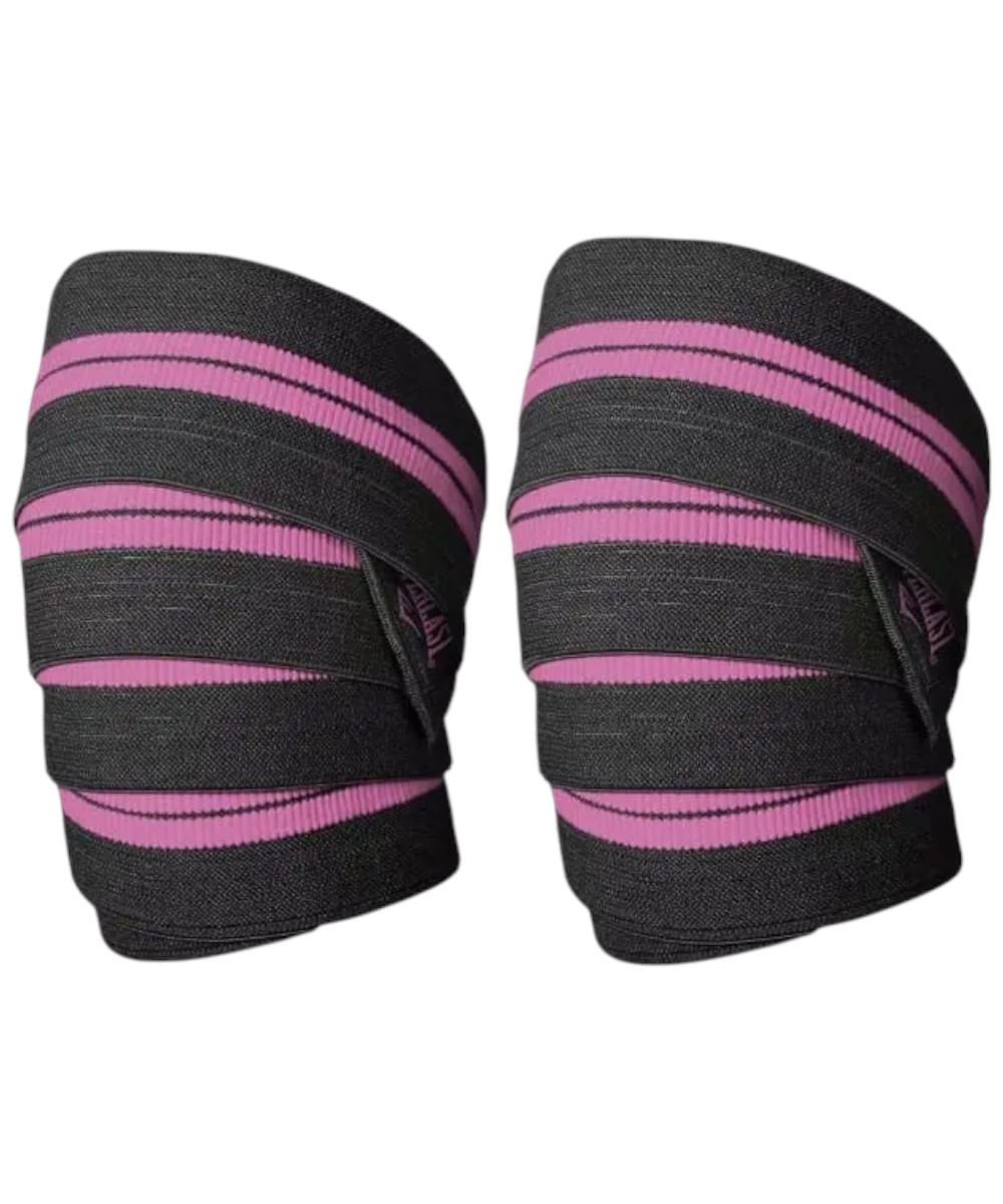 Rodilleras elásticas superior Everlast negro con rosado