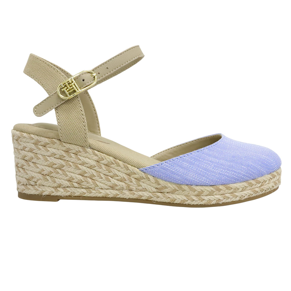 Sandalia casual Tommy Hilfiger color azul para mujer