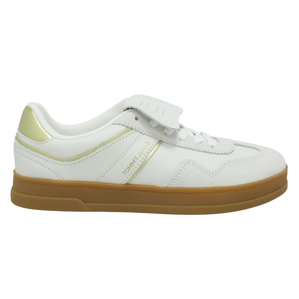 Zapato casual Tommy Hilfiger Greenwich color blanco/dorado para mujer