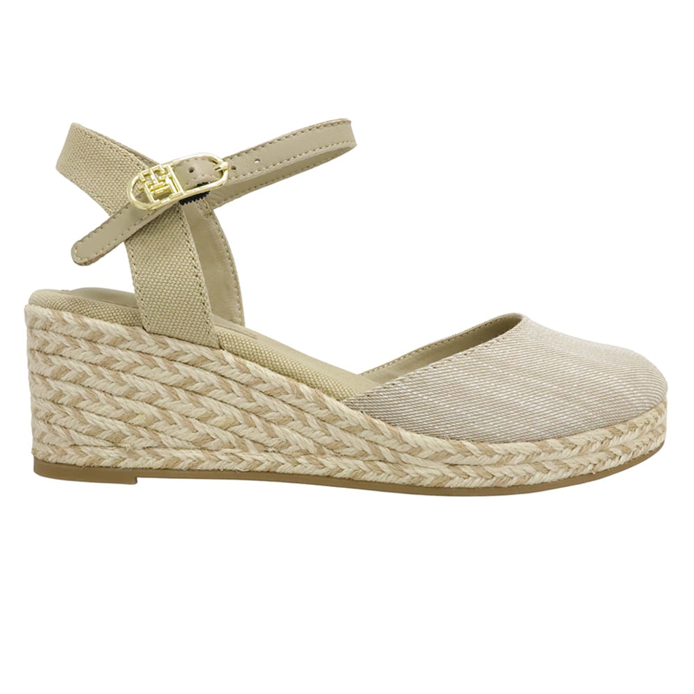 Sandalia alpargata casual Tommy Hilfiger color beige para mujer