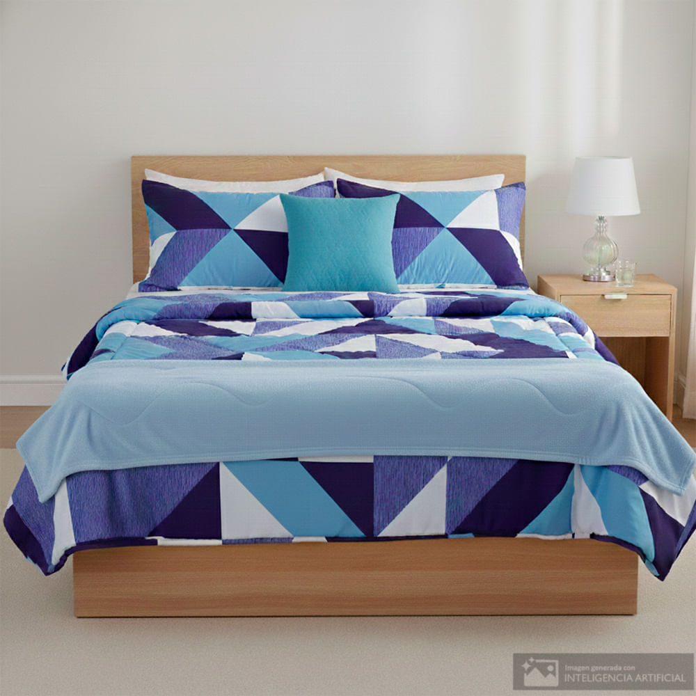 Edredón Detalles de poliéster estampado mantrium + frazada