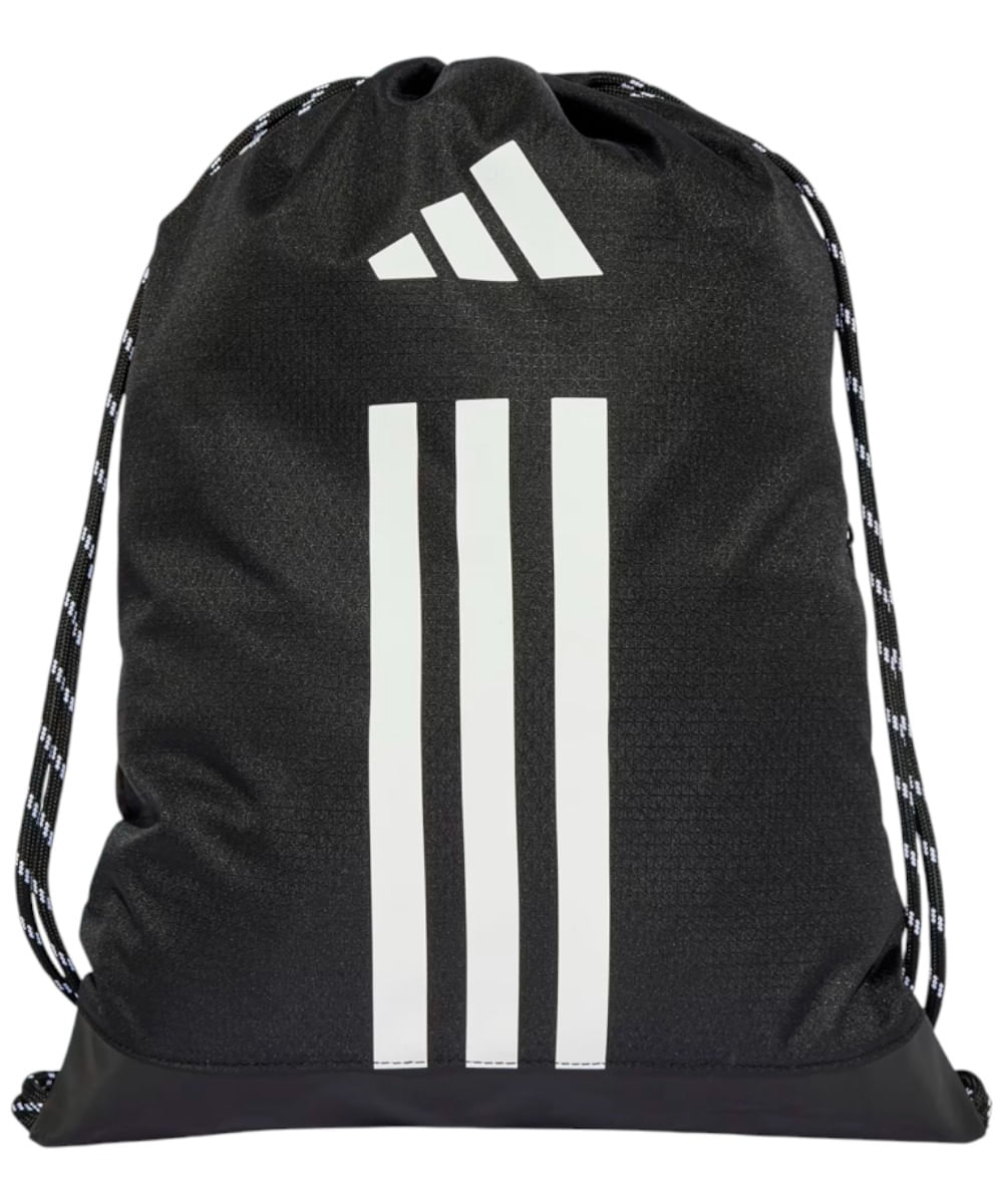 Bolso deportivo tipo morral Adidas negro con blanco estampado