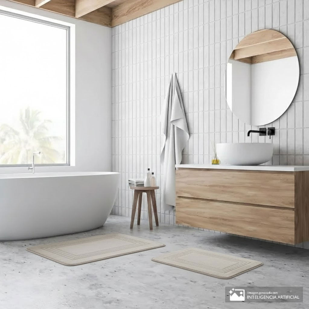 Set de 2 alfombras memory foam para baño