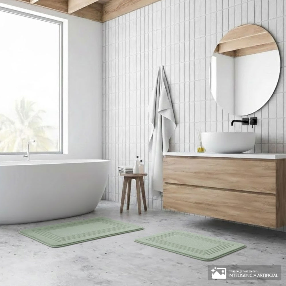 Set de 2 alfombras memory foam para baño