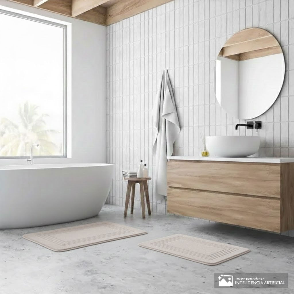 Set de 2 alfombras memory foam para baño