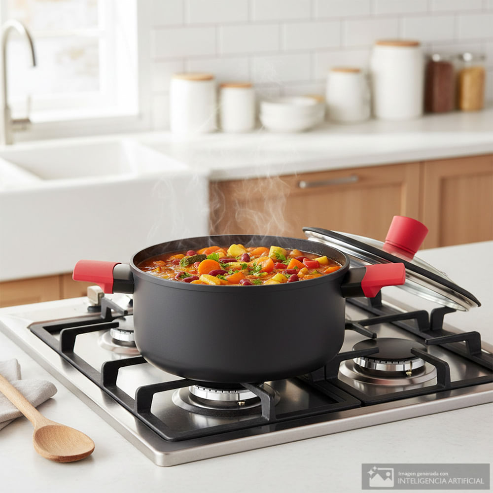 Olla H&H de aluminio con tapa colección Pulse induz 20 cm