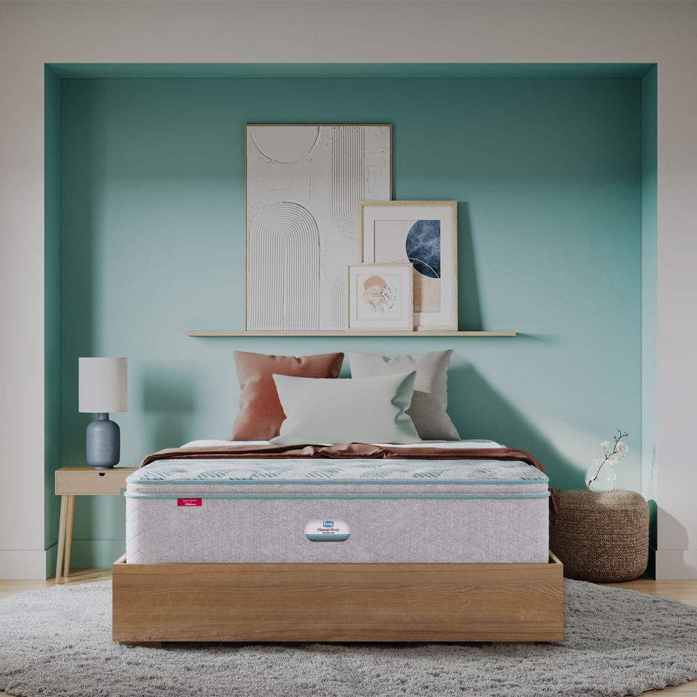 Cama Beauty Sleep 2 en 1 pillow top confort suave Memory Gel