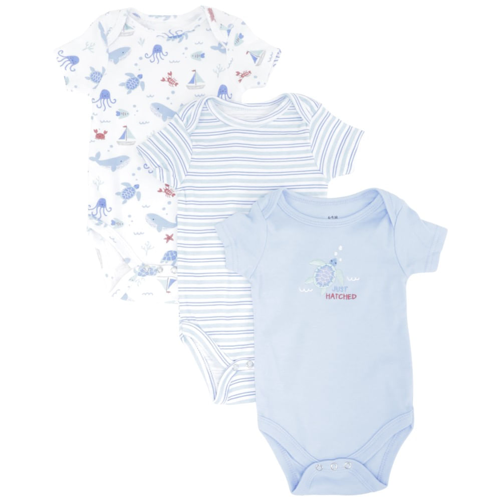 Set de 3 mamelucos multicolor para bebé niño
