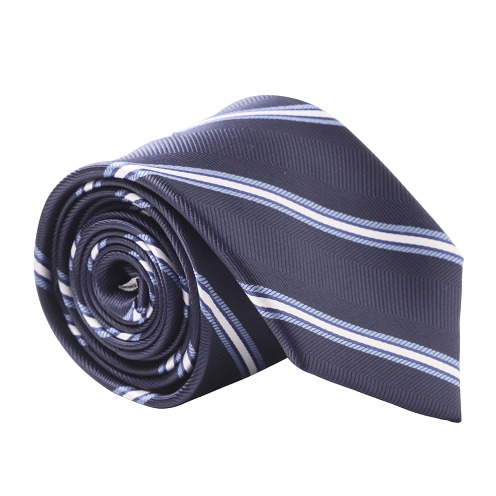 Corbata Izod azul navy rayada para hombre