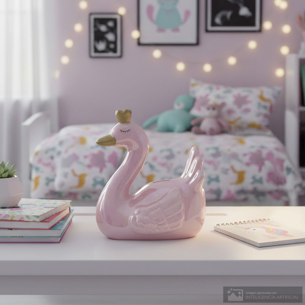 Alcancía infantil de cerámica color surtido diseño de cisne 15x10.5x17 cm