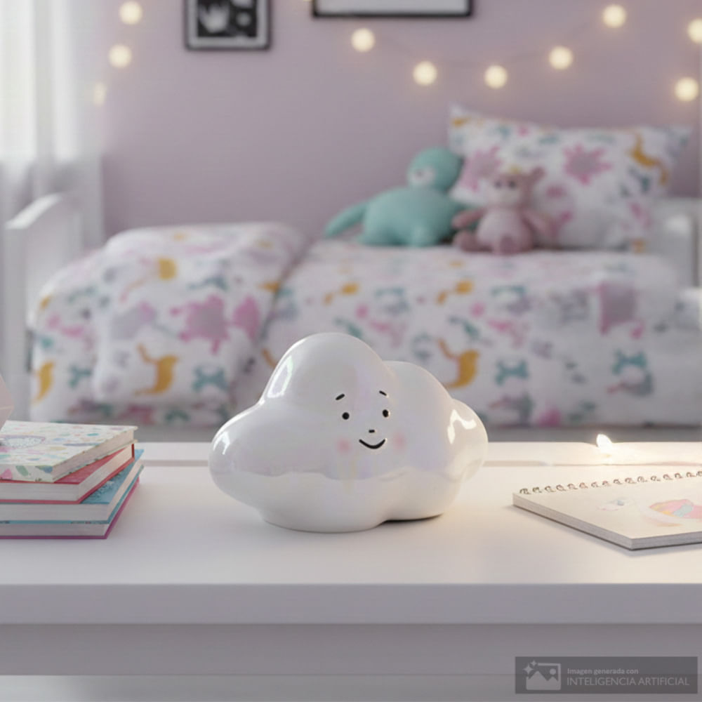 Alcancía infantil de cerámica colores surtidos con diseño de nube 16x9 cm