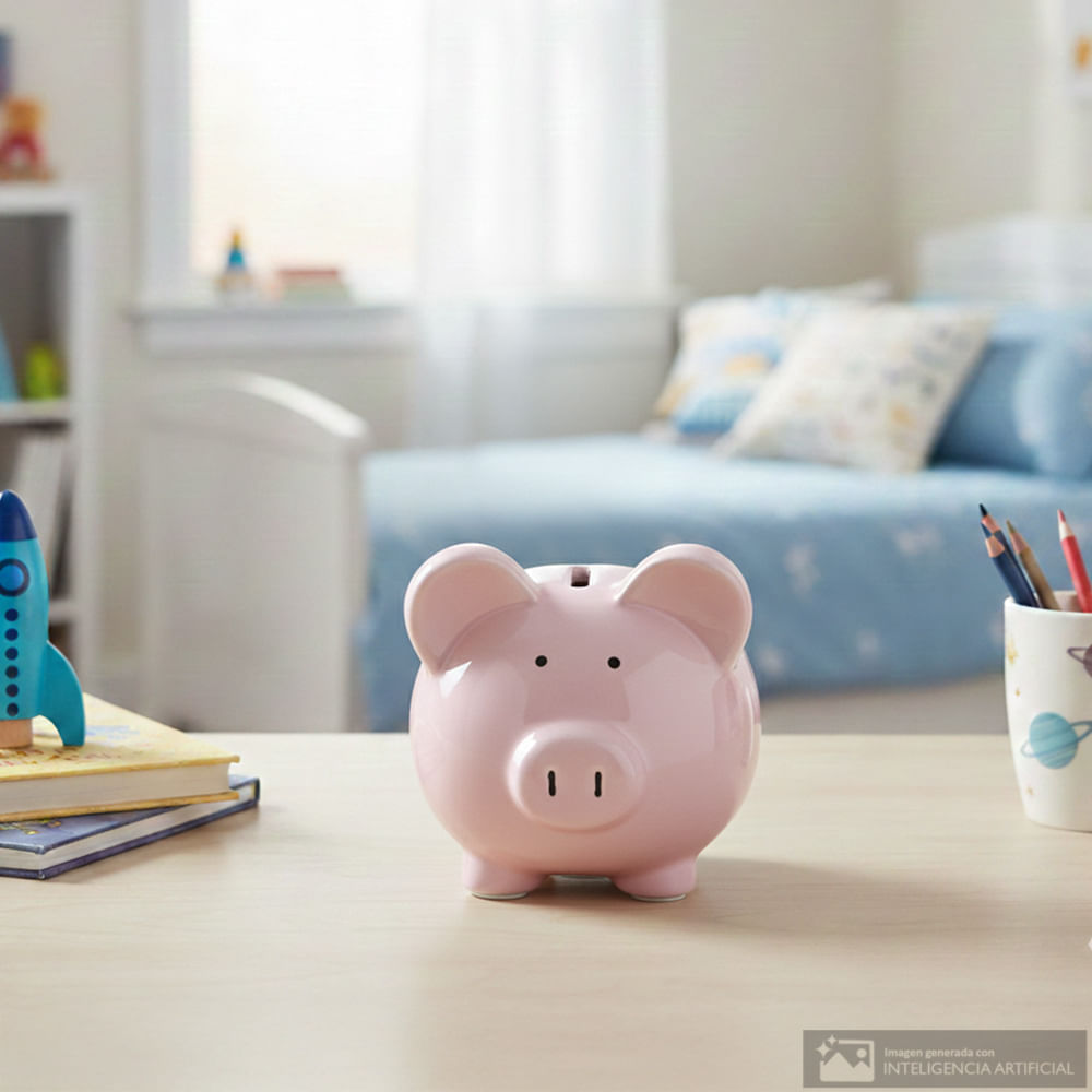 Alcancía infantil de cerámica colores surtidos diseño cerdo 14x12x17 cm