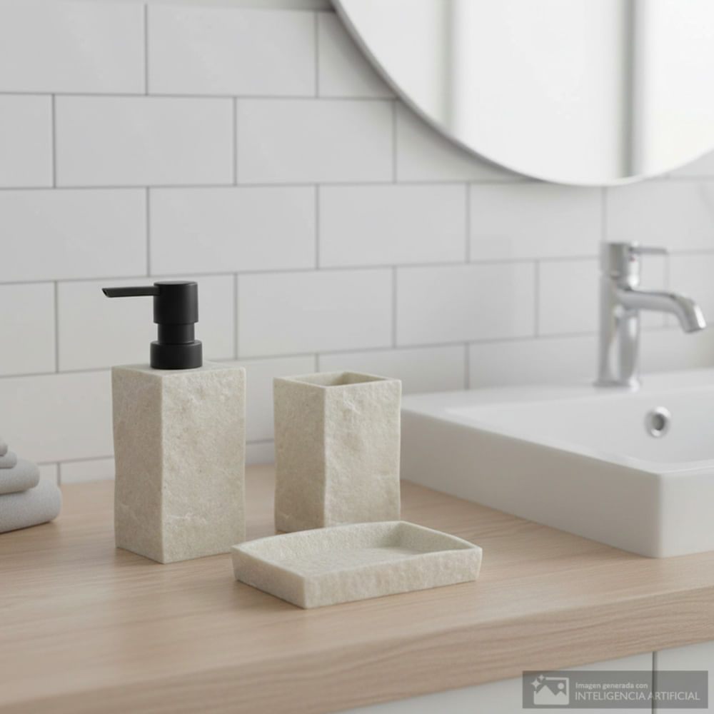 Set 3 piezas de poliresina para baño