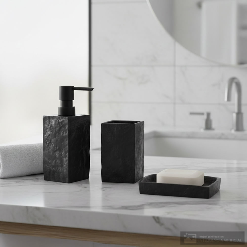 Set 3 piezas de poliresina para baño