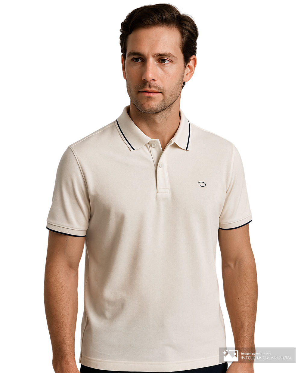 Camisa polo Oscar de la Renta tailored fit beige sólida para hombre POLO MODA BEIGE XL
