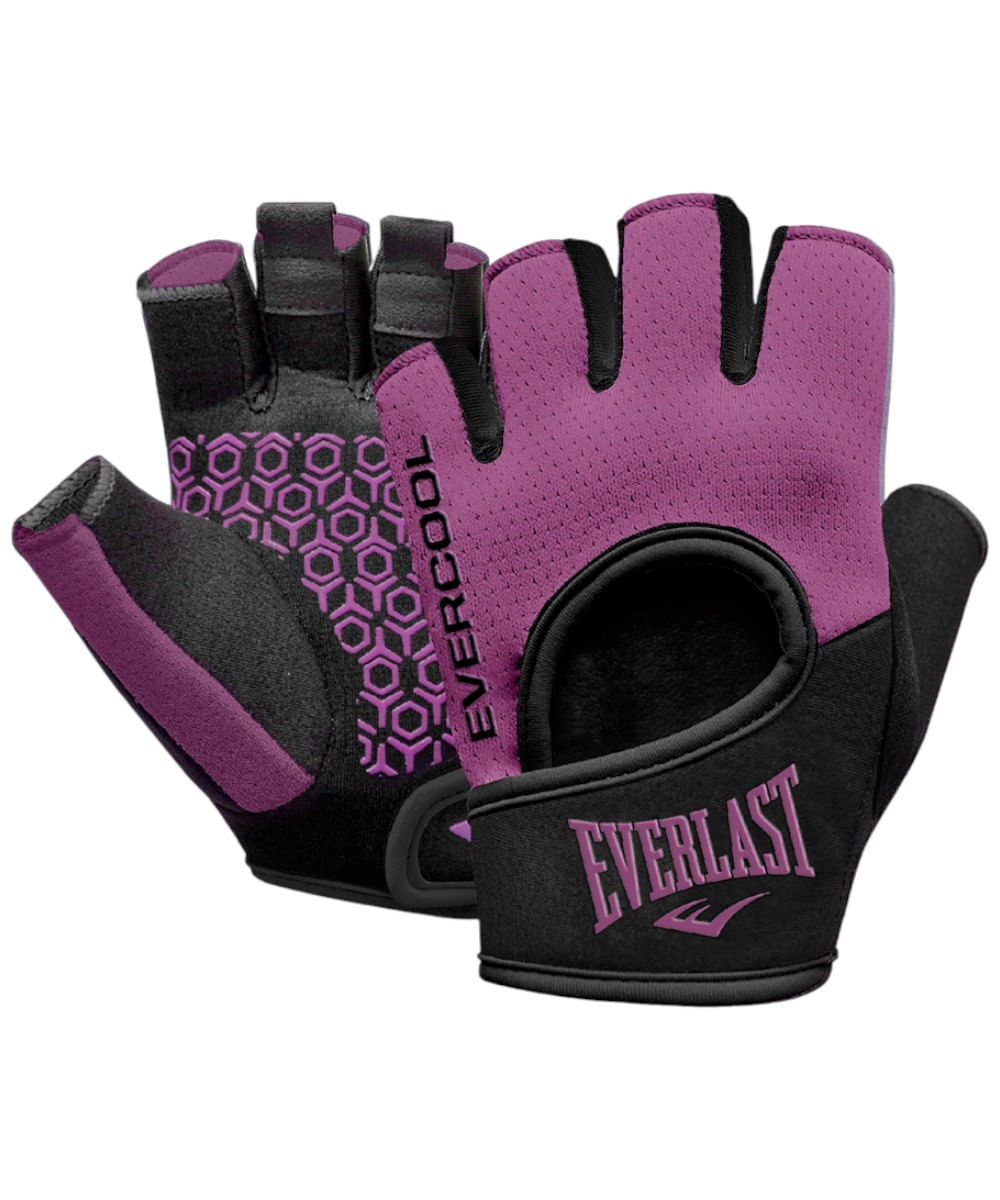 Guantes para pesas Everlast heather morado con negro talla M