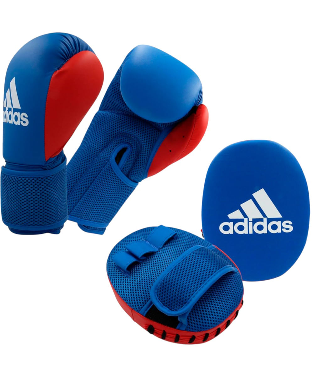 Kit de boxeo para niño Adidas azul con rojo
