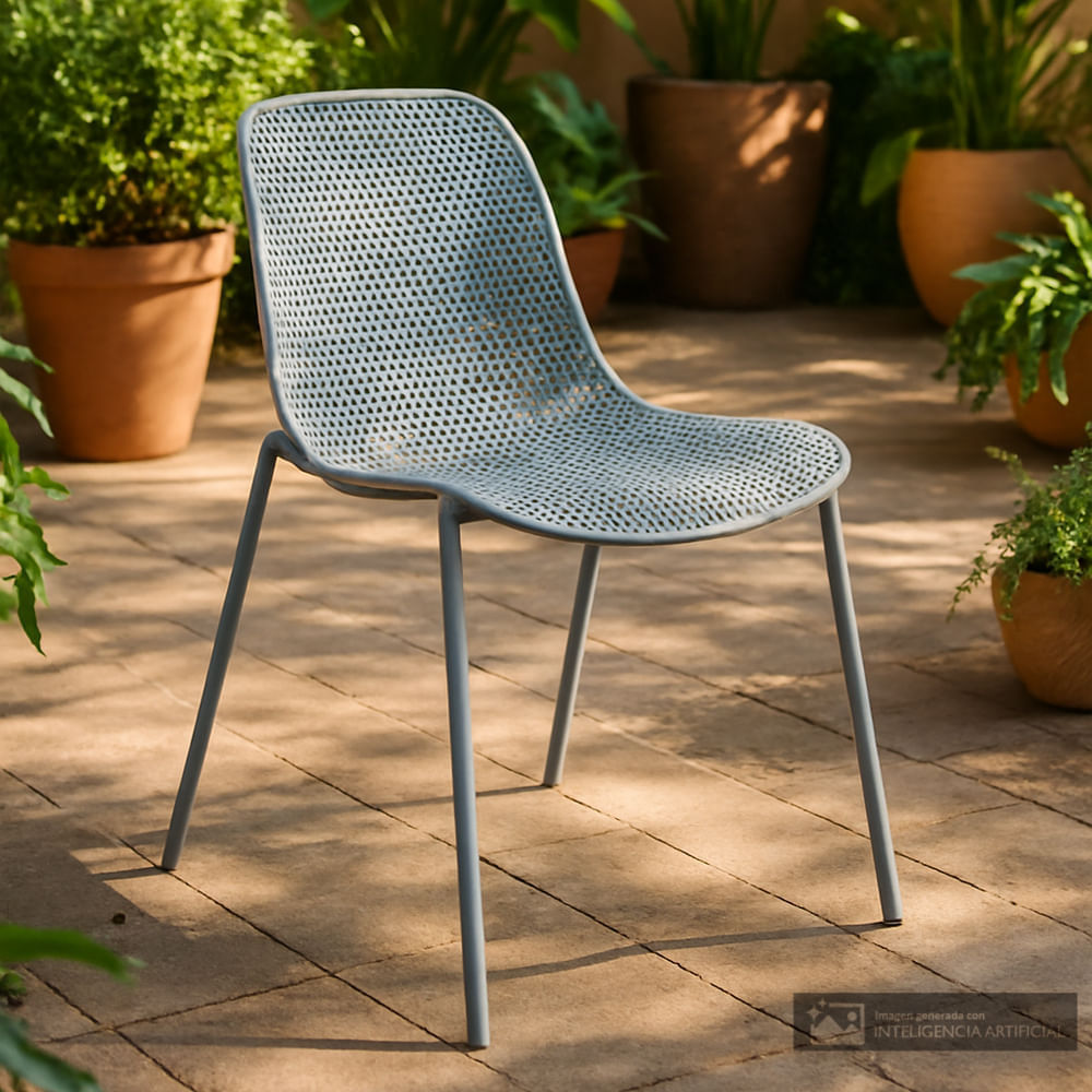 Silla moderna con respaldo calado