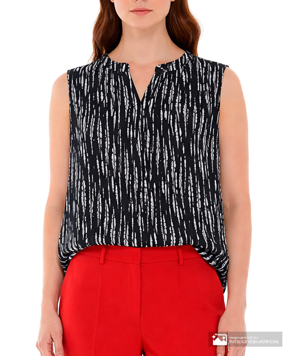 Blusa Sabrina casual sin mangas para mujer