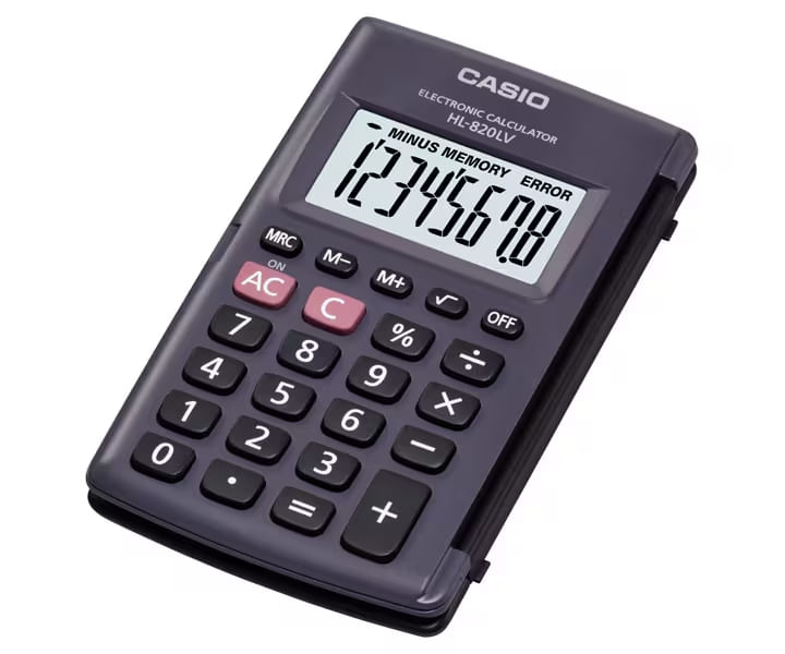 Calculadora práctica portátil negra HL-820LV-BK