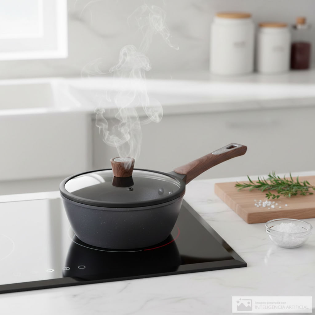 Olla salsera de aluminio con tapa Chef essence 18 cm