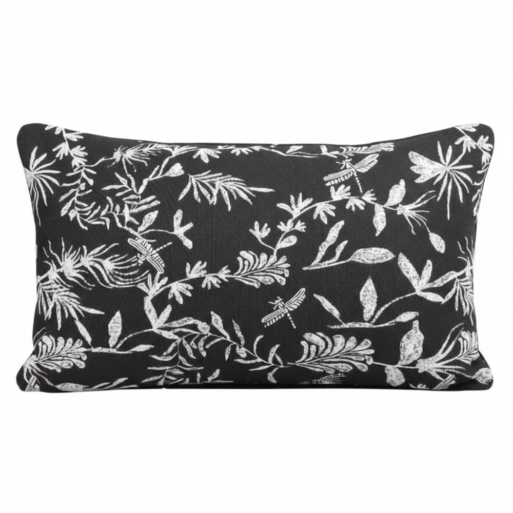 Cojín decorativo rectangular jacquard botánico 30x50 cm