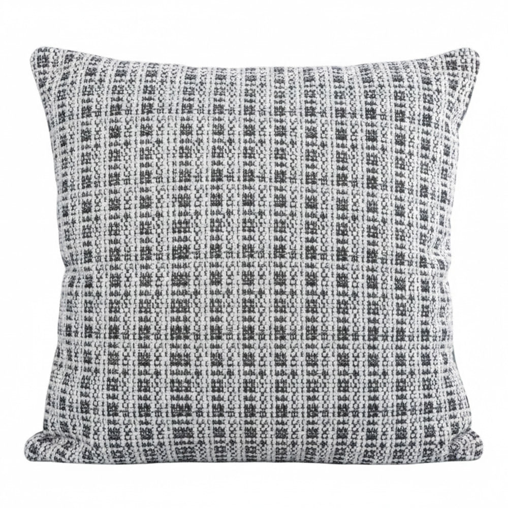 Cojín decorativo cuadrado jacquard cuadriculado 45x45 cm