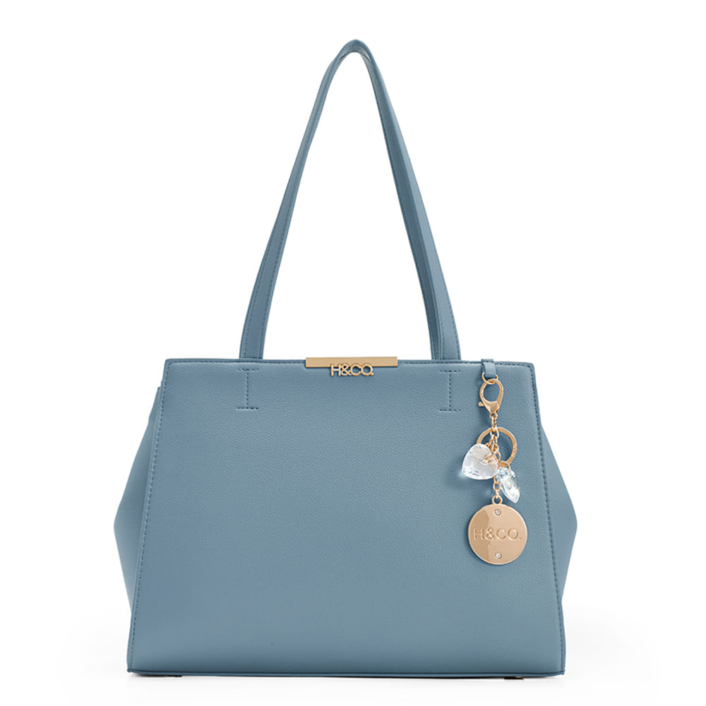Cartera satchel H&Co color azul para mujer