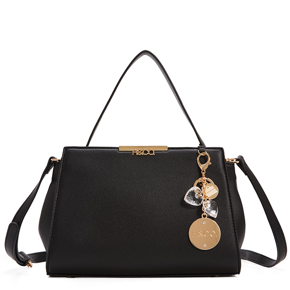Cartera mini satchel H&Co color negro para mujer