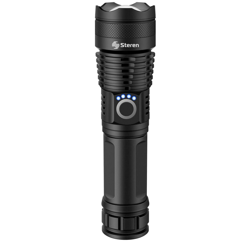 Linterna LED de 1,200 lúmenes con batería recargable