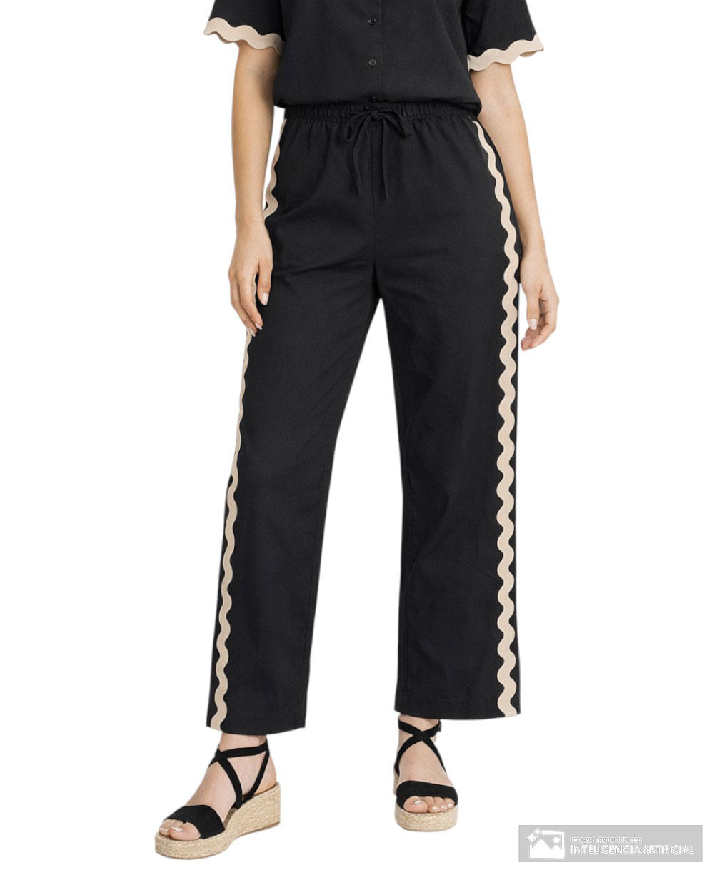 Pantalón Sabrina pull on de cintura alta para mujer