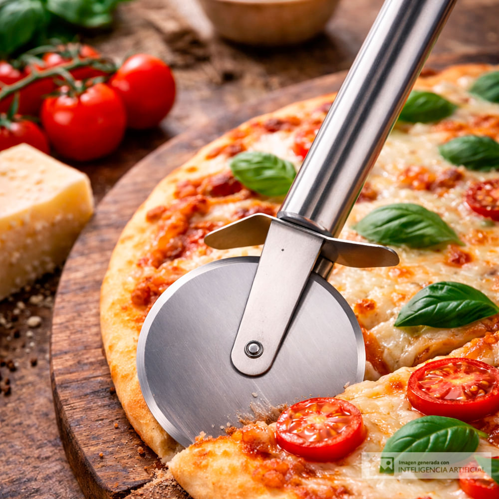 Cortador de acero inoxidable de pizza 19.5 cm