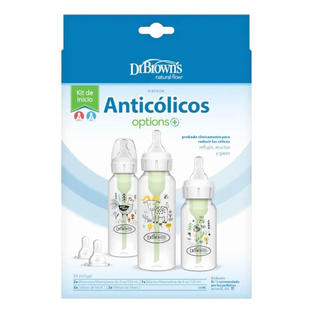 Set de pachas 120 ml y 2 de 250 ml + 2 biberones