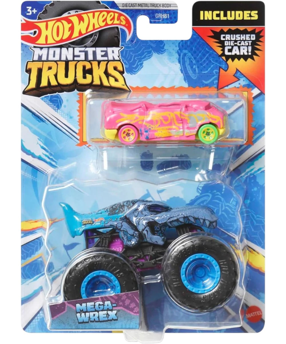 Camión y coche monstruo Hot Wheels a escala 1:64 (2 vehículos)